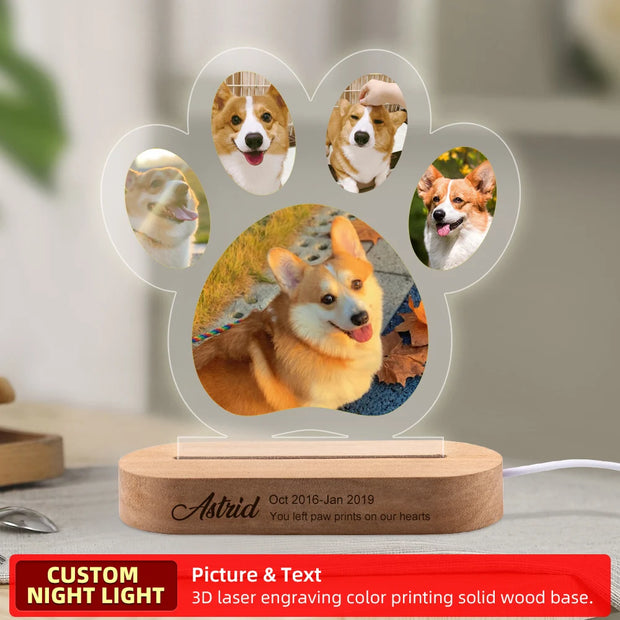 pets photo night light