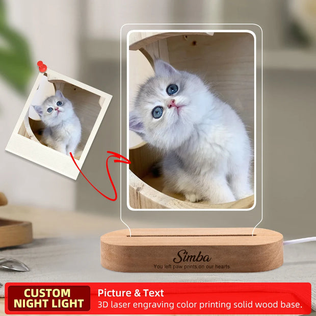 pets photo night light