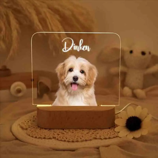 Dropship CUSTOM 3D Pet Photo Lamp DIY Customized Pet Portrait Night Light Personalized Dog Lamp Cat Photo Light Memorial Gift