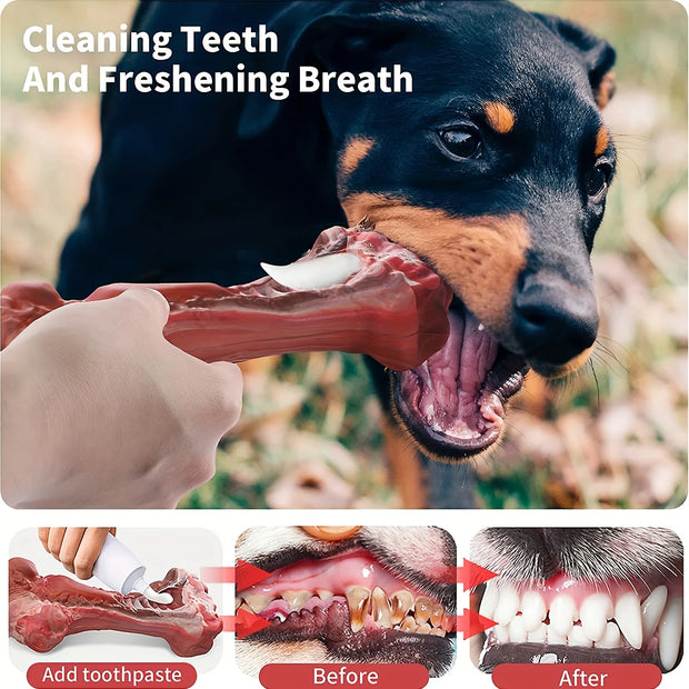 Durable dog chew toys for powerful chewing dogs, sturdy, non-toxic natural rubber toys for cleaning canine teeth