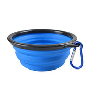 Folding Portable Silicone Dog Feeder Bowl 2 In 1 Pet Dispenser Outdoor Travel Dog Cat with Carabiner Bottle Food Water Container