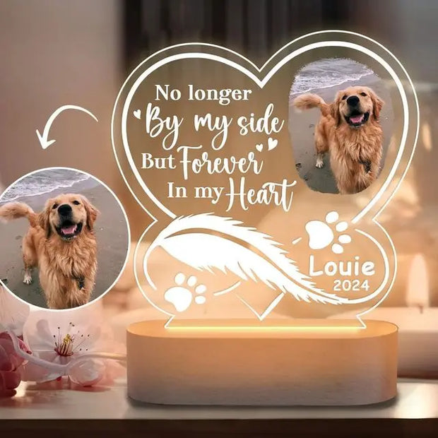 Dropship CUSTOM 3D Pet Photo Lamp DIY Customized Pet Portrait Night Light Personalized Dog Lamp Cat Photo Light Memorial Gift