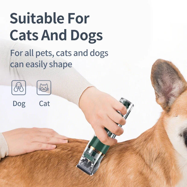 ROJECO Professional Dog Grooming Clippers Rechargeable Electric Pet Hair Trimmer Low Noise Dog Grooming Accessories Cat Haircut