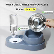 New 2-in-1 Cat Bowl Water Dispenser Automatic Water Storage Pet Dog Cat Food Bowl Food Container with Waterer Pet Waterer Feeder