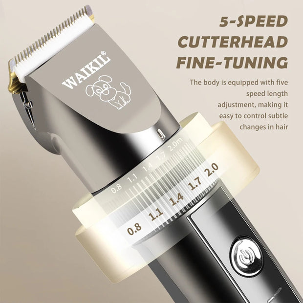 WAIKIL New Professional Pet Hair clipper Multi functional Cat and Dog Hair Barber USB Charging Silent Pet Electric Push Trimmer