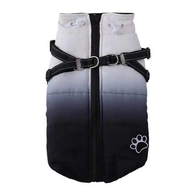 Pet Dog Winter Warm Jacket With Harness Zipper Cold Weather Pet Dog Clothes For Small Big Dogs Coat Chihuahua Clothing Outfits