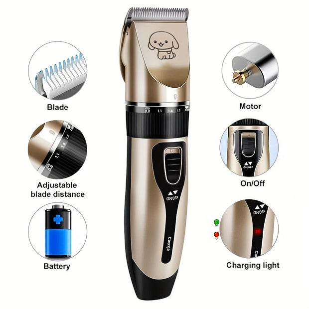 Pet Hair Trimmer Kit Electric Precision Clippers Perfect for Professional Grooming at Home, Ideal for Dogs and Cats