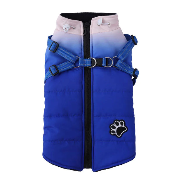 Pet Dog Winter Warm Jacket With Harness Zipper Cold Weather Pet Dog Clothes For Small Big Dogs Coat Chihuahua Clothing Outfits