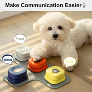 MEWOOFUN Dog Button Record Talking Pet Communication Vocal Training Interactive Toy Bell Ringer With Pad and Sticker Easy To Use