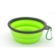 Dogs Feed Supplies Folding Silicone Bowl Portable Puppy Water Container with Carabiner Folding Cats Bowl Travel Pets Accessories