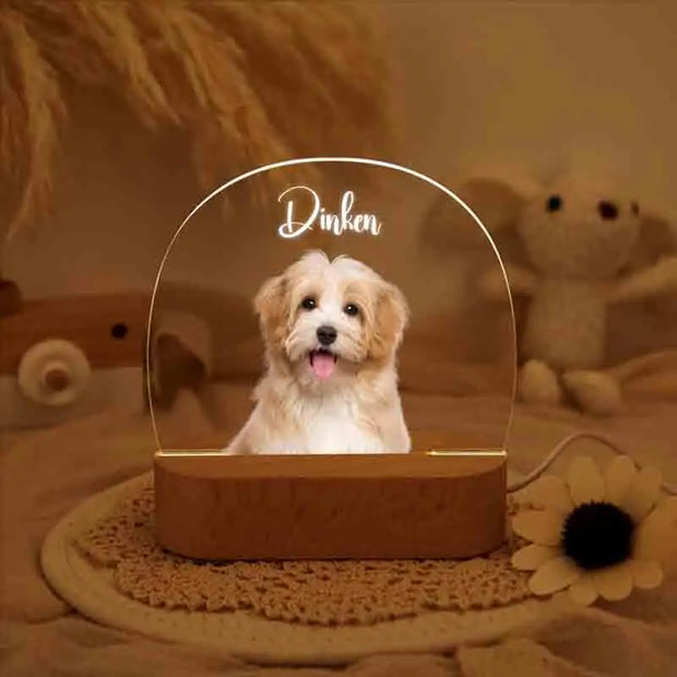 Dropship CUSTOM 3D Pet Photo Lamp DIY Customized Pet Portrait Night Light Personalized Dog Lamp Cat Photo Light Memorial Gift