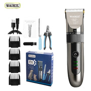 WAIKIL New Professional Pet Hair clipper Multi functional Cat and Dog Hair Barber USB Charging Silent Pet Electric Push Trimmer