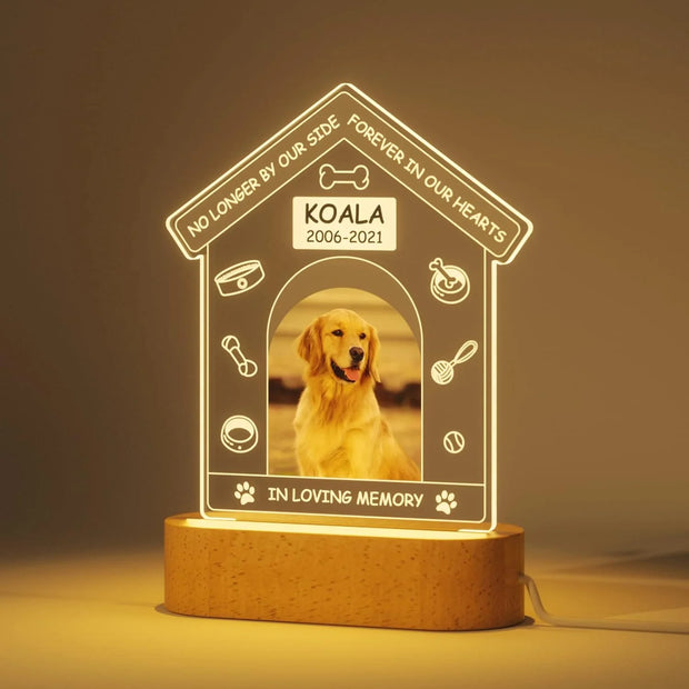 Personalized Custom Pet Photo Frame 3D Acrylic Lamp Customized Dog Cat Memorial Photo Frame Pet Sympathy Gifts LED Night Light