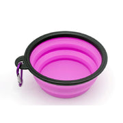 Folding Portable Silicone Dog Feeder Bowl 2 In 1 Pet Dispenser Outdoor Travel Dog Cat with Carabiner Bottle Food Water Container